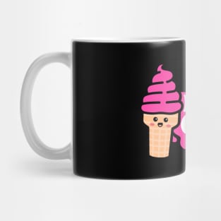 Ice Cream Cone Kawaii Cute Face Mug